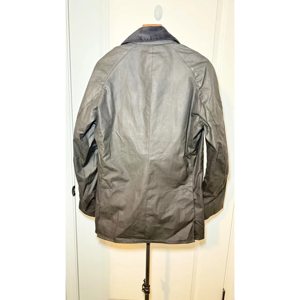 NWT Barbour Ashby Wax Jacket Mens Medium Black Sylkoil Waxed Cotton Coat